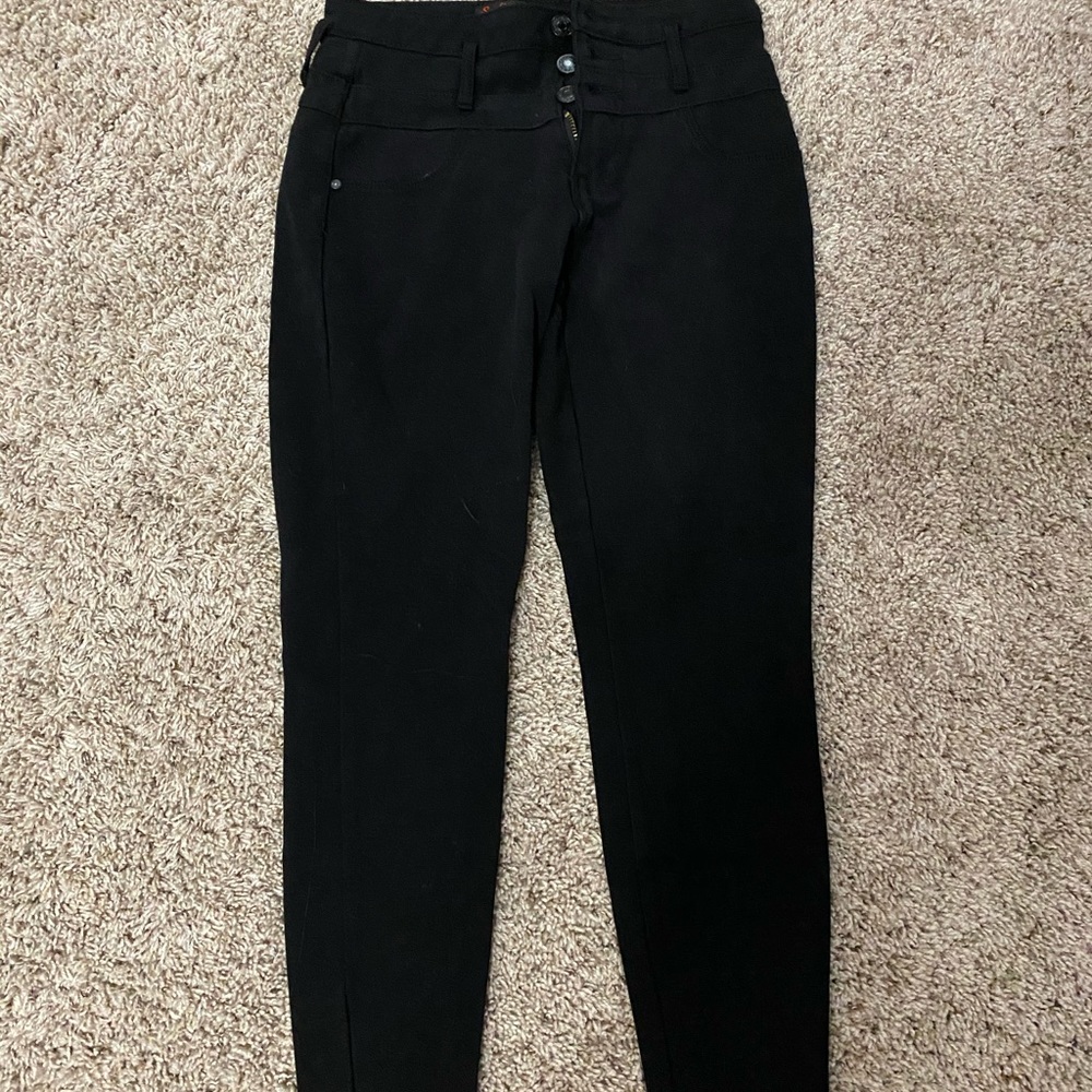 Three Button Black Slacks